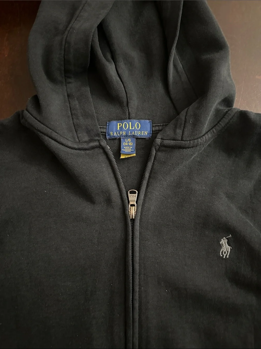 Polo by Ralph Lauren Black Full-Zip Hooded Sweatshirt